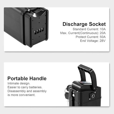 Yose Power Ebike Battery 36V 13Ah for 800W/ 750W/ 500W/ 350W/ 250W /100W Motor Electric Bicycle Compatible with Heybike for Cityscape 1.0 with BMS and Keys in Saudi Arabia