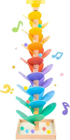 Wooden Marble Run Music Tree, Montessori Toy for Ages 3+, Marble Run Learning Game, Creative Color Sorting Toy, Birthday Gift for Boys and Girls Ages 4-8 in Saudi Arabia