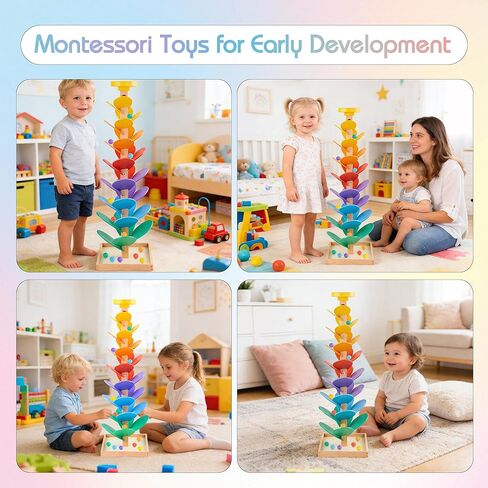 Wooden Marble Run Music Tree, Montessori Toy for Ages 3+, Marble Run Learning Game, Creative Color Sorting Toy, Birthday Gift for Boys and Girls Ages 4-8 in Saudi Arabia