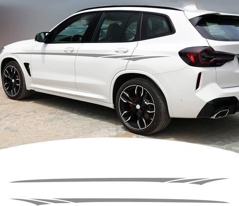 Bilisin Car Body Side Door Stickers BI010 Universal Vinyl DIY Modified Sports Racing Stripe Graphic Decals Decoration for All Car Truck SUV Off-Road Vehicles Black in Saudi Arabia