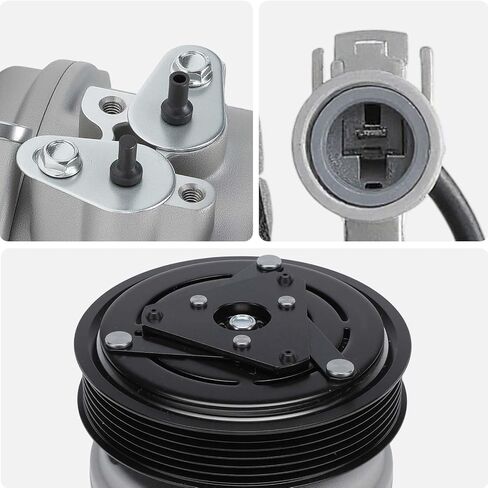 AISIN AFTERMARKET ACCT-00048 Air Conditioner AC Compressor - Compatible with Toyota Sienna 2004-2006 3.3L - with 6-Pulley Groove, with Clutch in Kuwait