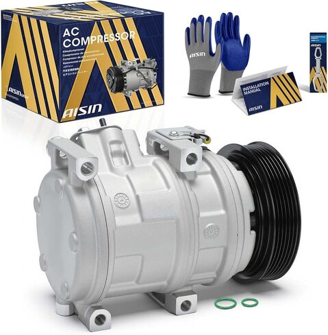 AISIN AFTERMARKET ACCT-00048 Air Conditioner AC Compressor - Compatible with Toyota Sienna 2004-2006 3.3L - with 6-Pulley Groove, with Clutch in Kuwait