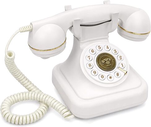 Uvital Retro Landline Telephone, Vintage Corded Desk Telephone, Old Fashioned Dial Button Phone with Redial Function, Loud Ringer for Home/Office, Black in Kuwait