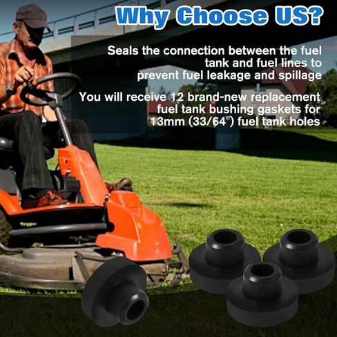 SPEEDWOX 12pcs Fuel Tank Bushing Grommet Rubber Fuel Tank Grommet Bushing Replacement Parts Rubber Fuel Grommet Gas Grommet Bushings Tractor Lawn Mower Generator Tank Parts Generator Accessories in Kuwait