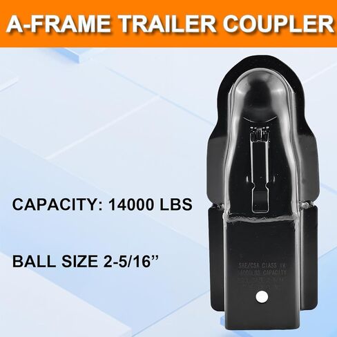 2-5/16" Straight Trailer Coupler Heavy Duty Adjustable 14,000 lbs Capacity, 2-5/16" Hitch Ball with 3" Channel Trailer Tongue for Utility Equipment Trailers, RVs, Boats, Pickups and SUVs in Saudi Arabia
