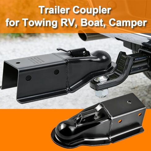 2-5/16" Straight Trailer Coupler Heavy Duty Adjustable 14,000 lbs Capacity, 2-5/16" Hitch Ball with 3" Channel Trailer Tongue for Utility Equipment Trailers, RVs, Boats, Pickups and SUVs in Saudi Arabia