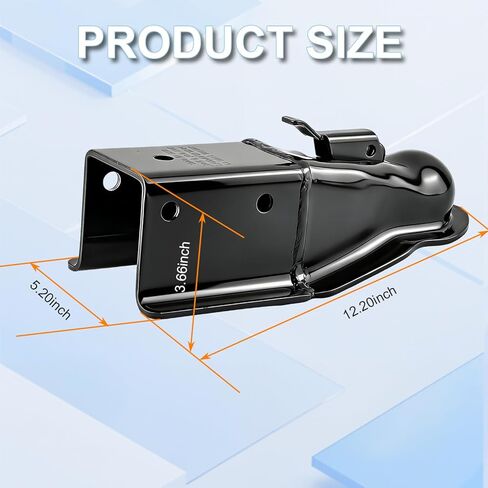 2-5/16" Straight Trailer Coupler Heavy Duty Adjustable 14,000 lbs Capacity, 2-5/16" Hitch Ball with 3" Channel Trailer Tongue for Utility Equipment Trailers, RVs, Boats, Pickups and SUVs in Saudi Arabia