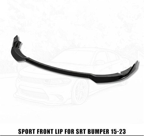 Front Bumper Lip Compatible with 2015-2023 Dodge Charger SRT Sport Style AMPP Front Bumper Lip Spoiler Air Chin AMPP Design Body Kit Splitter Black ABS in Saudi Arabia