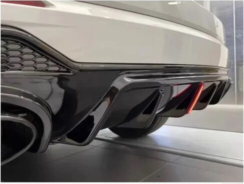 Compatible with Audi Q3 2019-2023 ABS Glossy Black Rear Bumper Trunk Lip Diffuser Spoiler Cover Exhaust Tips in Saudi Arabia
