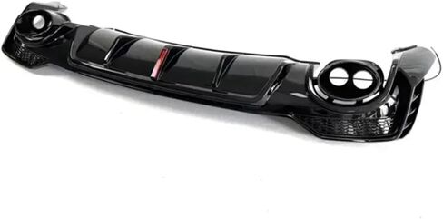 Compatible with Audi Q3 2019-2023 ABS Glossy Black Rear Bumper Trunk Lip Diffuser Spoiler Cover Exhaust Tips in Saudi Arabia