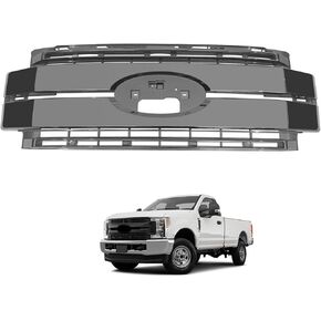 Front Upper Grille Compatible with 2017 2018 2019 fo-rd F250 F350 F450 Super Duty 6.2L 6.7L 6.8L Grill Glossy Black #HC3Z8200CC in Saudi Arabia