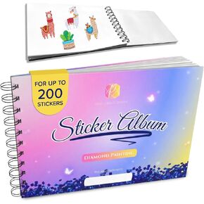 Picmondoo Diamond Art Sticker Album with Silicone Pages – No Glue, No Residue – Holds Up to 200 Stickers | Sticker Storage Book for Kids & Adults, Perfect for Sticker Collecting in Saudi Arabia