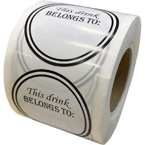 Drink Markers This Drink Belongs to Stickers - Removable Wine Glass Identification Tags - 500 Drink Stickers Cup Reusable Stickers for Wine Tasting Party Supplies, 2 inches Diameter (White) in Saudi Arabia