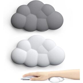 2 pcs Cloud Wrist Rest Cushion for Mouse Ergonomic Soft PU Leather Memory Foam Wrist Pain Relief Mouse Wrist Support Pad with Anti-Skid Base for Office School Home Laptop & Computer Mouse in Kuwait