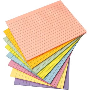 8 Pack Lined Sticky Notes 8x6 in,Large Ruled Post Stickies,400 Sheets Bright Colors Self Sticky Super Power Memo Pads Strong Adhesive for Home,Office,School,50 Sheets/pad in Saudi Arabia