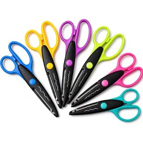 6PCS 6.5-Inch Decorative Craft Scissors Set for Kids & Scrapbooking, Multi Pattern 6.5" Scissor Set with Zigzag, Scallop, Wave, Castle & Stamp Edge for School DIY Arts & Crafts Paper Cutting in Saudi Arabia