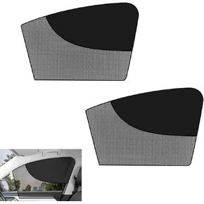 2 PCS Car Window Sun Shades, Magnetic Double Layer Side Front Window Cover, Full Shade Half Blackout See-Through Design, Heat Glare Block Protector, Auto Accessory for Driver Passenger in Saudi Arabia
