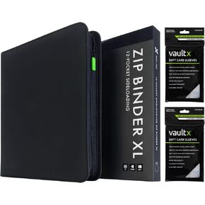 Vault X 12 XL Pocket Exo-Tec Zip Binder Black + 400 Penny Sleeves Gift Bundle in Saudi Arabia
