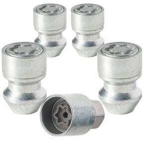 Farad H2/E Galvanized Silver Lug Nut Wheel-Locks Kit Suitable for Mazda CX-90 (M12 X 1.5 Thread Size) - Set of 4 Lug Nuts + 1 Key in Saudi Arabia