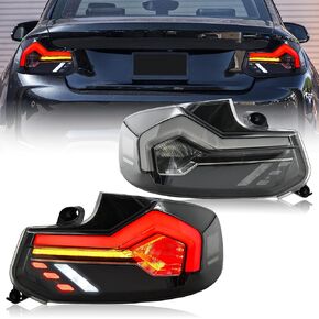 letsdate Tinted Taillights Compatible with 1st Gen Bimmer 2 Series F22 F23 M2 F87 2014-2021 Coupe/Convertible w/Dynamic Animation w/Amber Sequential Turn Signal, No Need Bulbs White Smoked in Saudi Arabia