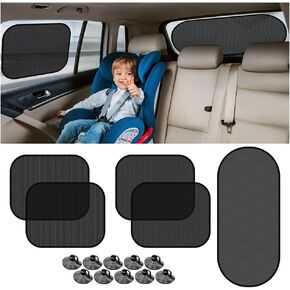 5PCS Car Window Sunshade with Suction Cup, Mesh Vehicle Side and Rear Window Sunlight Shield Blocker, Auto Sunshade UV Protection Cover Keep Interior Cool, Universal for SUV Van Truck in Saudi Arabia