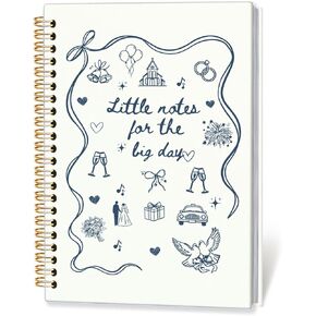 Wedding Planning Journal, Little Notes for the Big Day Notebook for Bride, Engagement Gift for Future Wife, Coquette Bridal Aesthetic Hardcover Spiral Notebook, Bridal Shower Gift 5.5x8.3 in Saudi Arabia