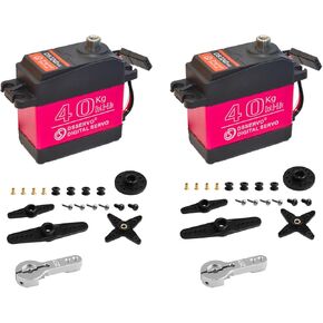 2Pcs 40KG Digital RC Servo with 25T Servo Arm, DS3240MG Full Metal Gear High Torque Steering RC Servo for 1:8 1:10 Scale Baja RC Cars Crawler Buggy Truck Robotic Arm 270 Degree in Saudi Arabia