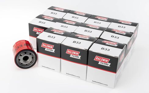 Baldwin B33 Lube Oil Filter 12-Pack – Spin-On Full-Flow | 3/4-16 Thread | 3.69" OD | 8 PSI Bypass | Fits Toyota John Deere | Replaces AM107423, PF1233, WIX 51394, 51394XP, Fram XG4967, PH4967 in Kuwait