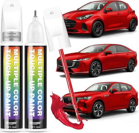 [2-PACK] for Mazda Touch Up Paint[Soul Red Crystal Metallic(46V)]-OEM-Equivalent, Fast-Drying Formula, Eco-Friendly Scratch Repair Kit for Deep Scratches in Kuwait