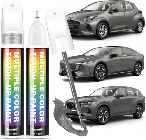 [2-PACK] for Mazda Touch Up Paint[Soul Red Crystal Metallic(46V)]-OEM-Equivalent, Fast-Drying Formula, Eco-Friendly Scratch Repair Kit for Deep Scratches in Kuwait