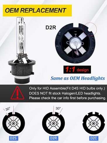 LTONXEN D1S HID Headlight Bulbs 8000K White Blue, 35W High Low Beam HID Headlights Xenon Replacement Bulb, Perfect Match of OEM Version for 12V Car - Pack of 2 in Saudi Arabia