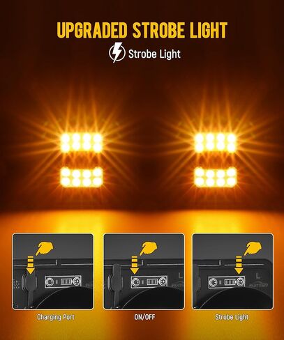 Partsam Large Halo Wireless Trailer Light Kit Magnetic LED Portable Stop Turn Tail Lamp w/Strobe Function 7-Pin Plug Rechargeable 12-24V for Towing Trailers Trucks RVs Tractors in Kuwait