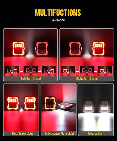 Partsam Large Halo Wireless Trailer Light Kit Magnetic LED Portable Stop Turn Tail Lamp w/Strobe Function 7-Pin Plug Rechargeable 12-24V for Towing Trailers Trucks RVs Tractors in Kuwait