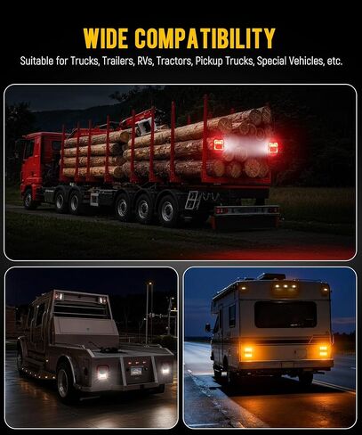 Partsam Large Halo Wireless Trailer Light Kit Magnetic LED Portable Stop Turn Tail Lamp w/Strobe Function 7-Pin Plug Rechargeable 12-24V for Towing Trailers Trucks RVs Tractors in Kuwait