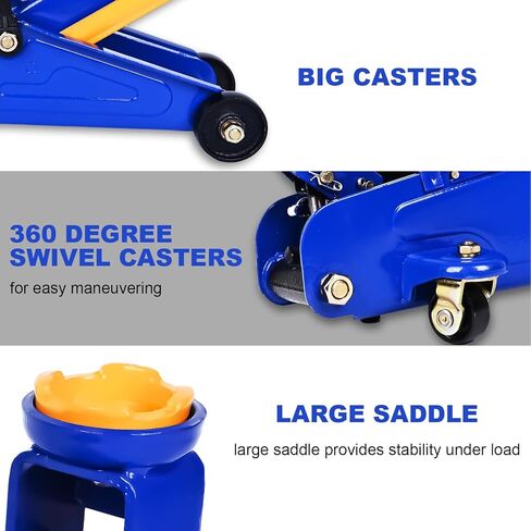 PONO Heavy Duty Low Profile Floor Jack - 2 Ton (4000 LBS) Capacity, 5.31''-13.2'' Single Pump Quick Lift Hydraulic Car Jack with Detachable Handle and Safety Valve for Low Cars Garage DIY Tire Change in Saudi Arabia