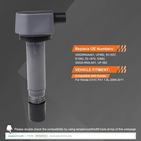 Ignition Coil - 1 Pack Compatible with Honda Civic FA1 1.8L 2006-2011, Engine Coil Replace OE# 30520RNAA01, UF-582 in Kuwait