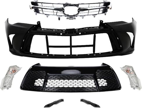 Complete Front Grille Bumper Daytime Running Light Set Compatible with 2015 2016 2017 To-yota Camry SE XSE Sport Type - Front Bumper Kit in Saudi Arabia