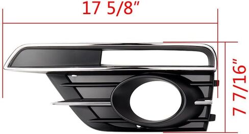 لـ 2016-2019 VW Beetle المصد الأمامي للضباب غطاء مصبغة شبكة فولكس فاجن تنفيس يسار + يمين 5C5854661K 5C5854661J 5C5854662J 5C5854662K، شواية سوداء + حواف كروم، أسود وكروم in Kuwait