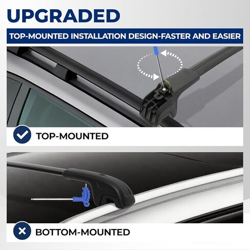Roof Rack Cross Bars Compatible with Toyota Sienna 2011-2020, 300 LBS Anti-Theft Lockable Roof Rack Cross Bars with Folding Hooks, Aluminum Cargo Racks for Kayak, Luggage, Bike, Snowboard in Kuwait