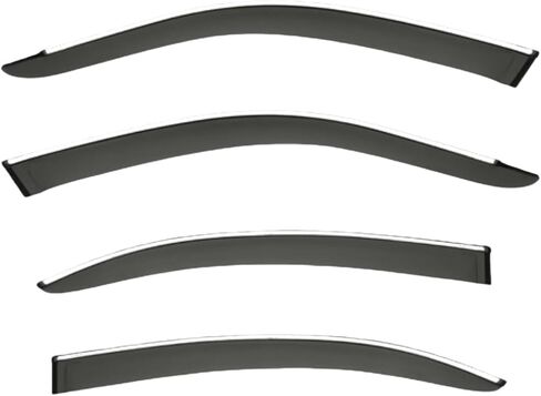 Rain Guards for Car Windows, Side Window Deflectors for BMW M3 MK6-F80 2014-2019 with Bright Trim - Tape-On Window Visors, Vent Shades, Waterproof Wind Deflectors in Kuwait