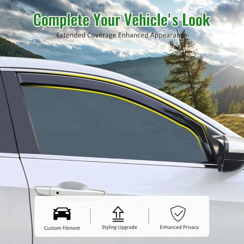 أقنعة نافذة القناة، متوافقة مع 2019-2025 Toyota RAV4، عاكسات النوافذ الجانبية من البولي كربونات باللون الأسود على شكل قناة، واقي المطر 4 قطع in Kuwait