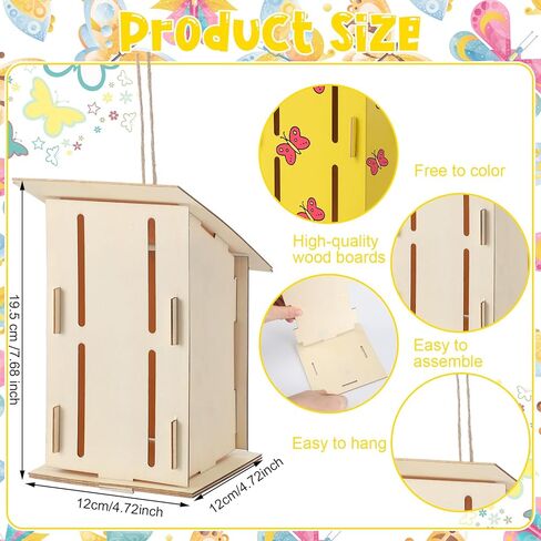 Fiwochic Butterfly House Kits for Kids, Makes 24 DIY Classroom Crafts Project and Learning Activities for Kids in Kuwait