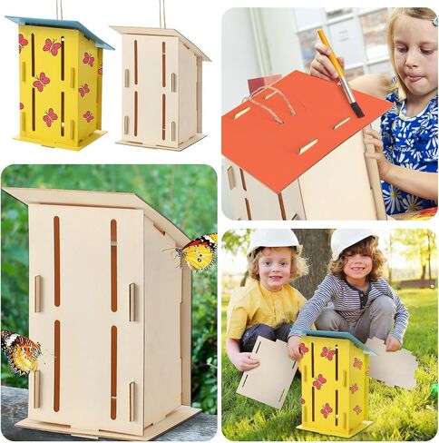 Fiwochic Butterfly House Kits for Kids, Makes 24 DIY Classroom Crafts Project and Learning Activities for Kids in Kuwait