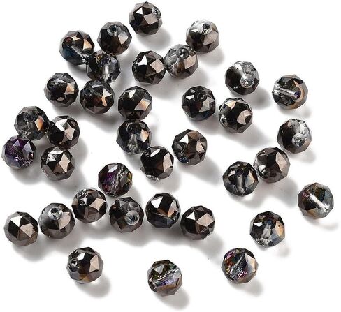 100 pcs Faceted Round Glass Beads 8mm Crystal Electroplate Glass Loose Spacer Beads for DIY Friendship Bracelet Necklace Earring Jewelry Making Sparkly Wind Chimes Beading Keychain Craft, Clear AB in Kuwait