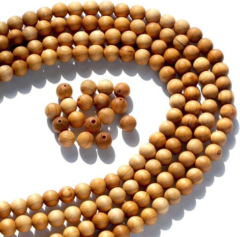 320PCS 8mm Natural Wood Beads Thuja for Making Mala Beads Bracelet Necklace Jewelry DIY Has Pine Fragrance Cedar in Saudi Arabia
