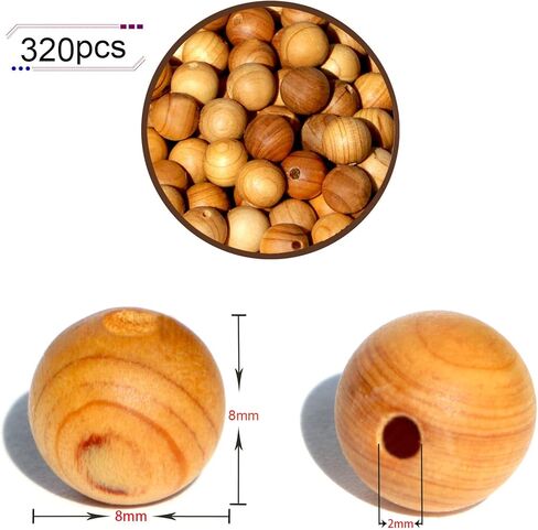 320PCS 8mm Natural Wood Beads Thuja for Making Mala Beads Bracelet Necklace Jewelry DIY Has Pine Fragrance Cedar in Saudi Arabia