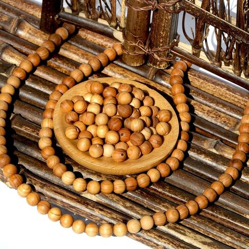 320PCS 8mm Natural Wood Beads Thuja for Making Mala Beads Bracelet Necklace Jewelry DIY Has Pine Fragrance Cedar in Saudi Arabia