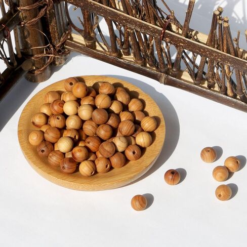320PCS 8mm Natural Wood Beads Thuja for Making Mala Beads Bracelet Necklace Jewelry DIY Has Pine Fragrance Cedar in Saudi Arabia