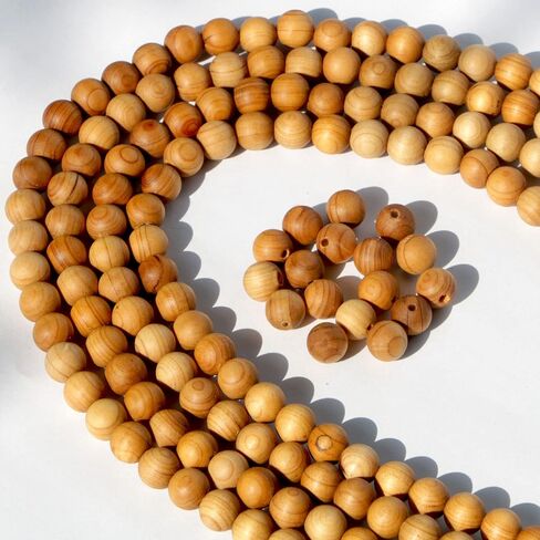 320PCS 8mm Natural Wood Beads Thuja for Making Mala Beads Bracelet Necklace Jewelry DIY Has Pine Fragrance Cedar in Saudi Arabia