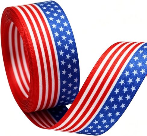 10 Yard 5/8 Inch Patriotic Ribbon,4th of July Ribbon,American Flag Ribbon (Stars&Stripes) in Saudi Arabia